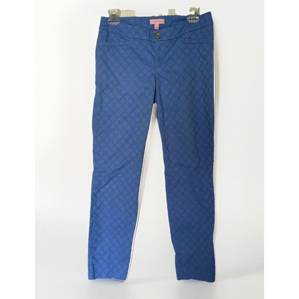 Lilly Pulitzer Light Blue Textured Kelly Pant w/28” Inseam Size 4